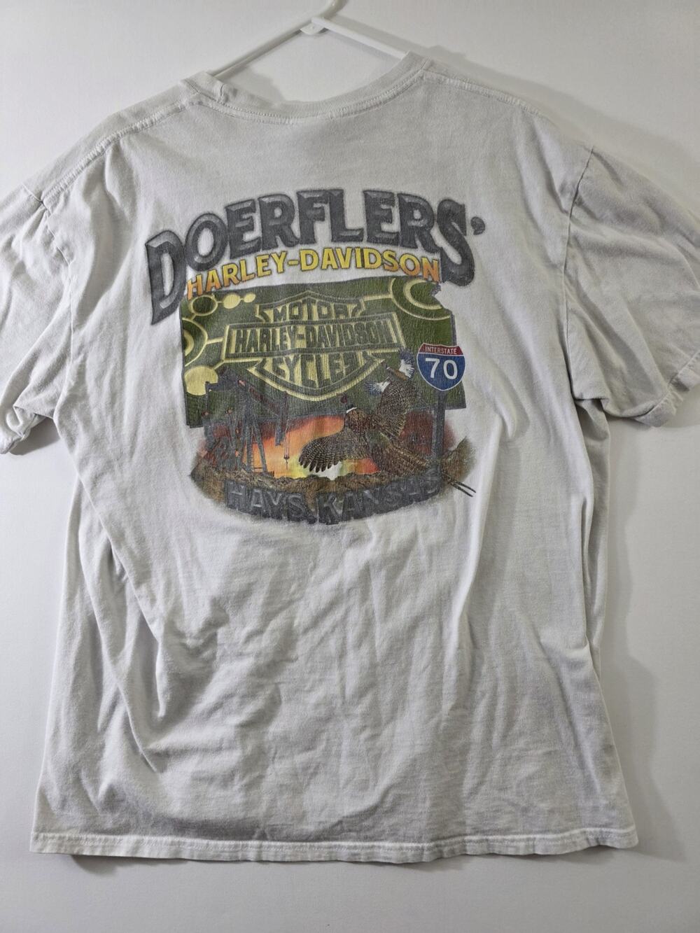 Harley Davidson Shirt Mens XL Motorcycle Biker Oil Rig Pheasant Crop Circles I70